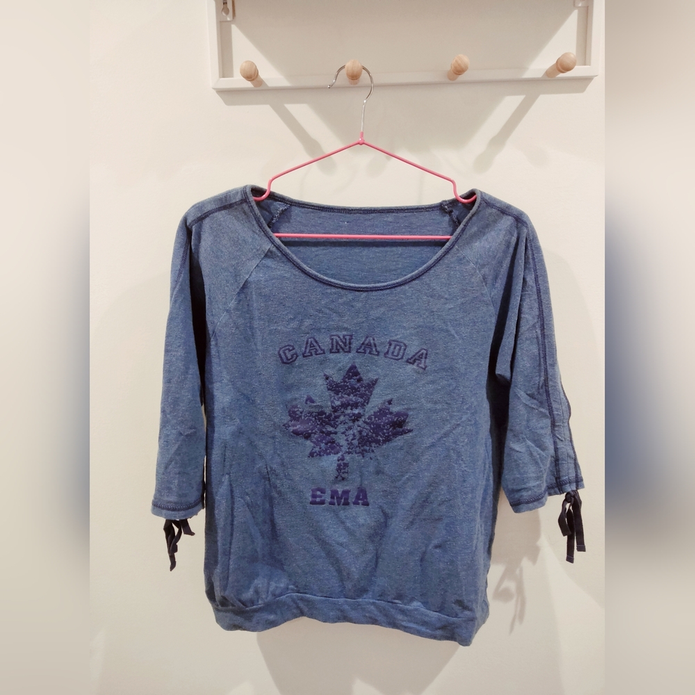 2/$10 3/$12 Blue Canada Long Sleeve Tee